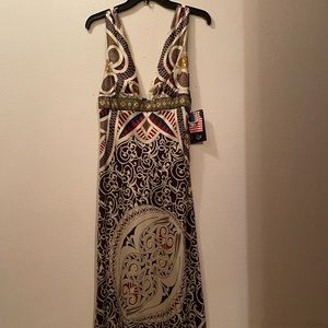 Nicole Miller Olive Print Cocktail Dress